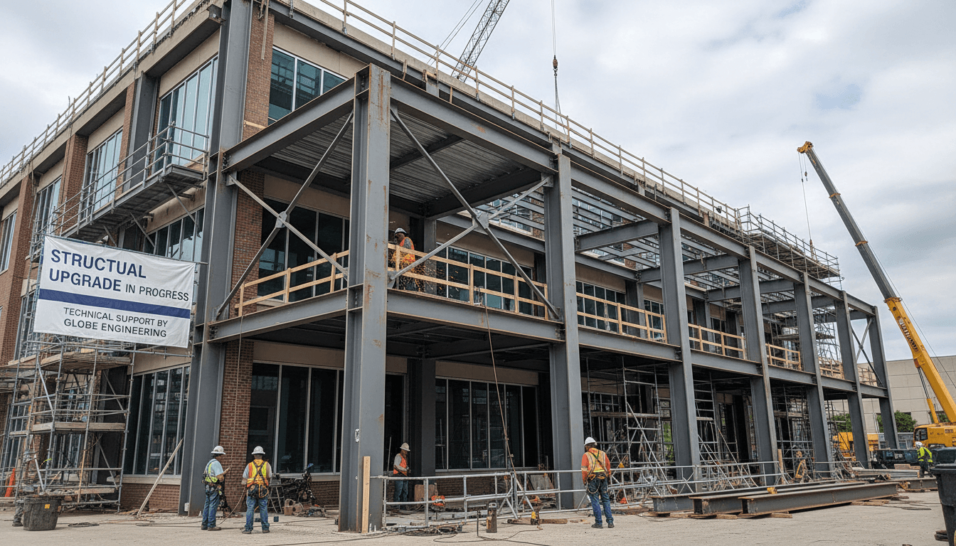 Structural support and reinforcement work on complex construction project